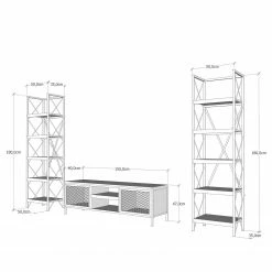 Red Living Wohnwand Jonas (3-teilig) - Metall - Eiche Dekor / Anthrazit 9 Red Living Wohnwand Jonas (3-teilig) - Metall - Eiche Dekor / Anthrazit -WOHNZIMMERMÖBEL Verkäufe 1000284399 210809 06093100199 SKETCH DETAILS P000000001000284399 sketch