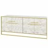 Loftscape Sideboard Pisek - Metall - Marmor Weiß Dekor / Gold