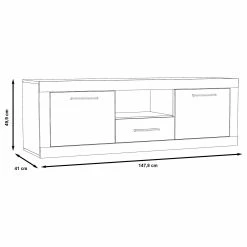 Loftscape TV-Lowboard Ballito - Sandeiche Dekor -WOHNZIMMERMÖBEL Verkäufe 1000285704 210813 14500100018 SKETCH DETAILS P000000001000285704 sketch