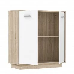 Loftscape Kommode Aracala - Weiß / Eiche Sonoma Dekor -WOHNZIMMERMÖBEL Verkäufe 1000285707 210813 14521500065 DETAILS P000000001000285707