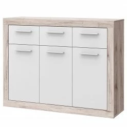 Loftscape Kommode Ballito - Weiß / Sandeiche Dekor - Breite: 118 cm