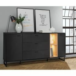Loftscape Sideboard Mazzo - Schwarz / Eiche Artisan Dekor -WOHNZIMMERMÖBEL Verkäufe 1000285799 210819 12212500040 MOOD DETAILS P000000001000285799 mood