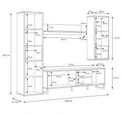 Loftscape Wohnwand Mazzo (4-teilig) - Schwarz / Eiche Artisan Dekor 21 Loftscape Wohnwand Mazzo (4-teilig) - Schwarz / Eiche Artisan Dekor -WOHNZIMMERMÖBEL Verkäufe 1000285804 210819 12212600091 SKETCH DETAILS P000000001000285804 sketch