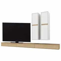 GWINNER Wohnwand Calea (3-teilig) - Inkl. Beleuchtung - Echtholzfurnier - Matt Weiß / Eiche - Ausrichtung rechts 8 GWINNER Wohnwand Calea (3-teilig) - Inkl. Beleuchtung - Echtholzfurnier - Matt Weiß / Eiche - Ausrichtung rechts -WOHNZIMMERMÖBEL Verkäufe 1000285814 211125 14565200044 DETAILS P000000001000285814