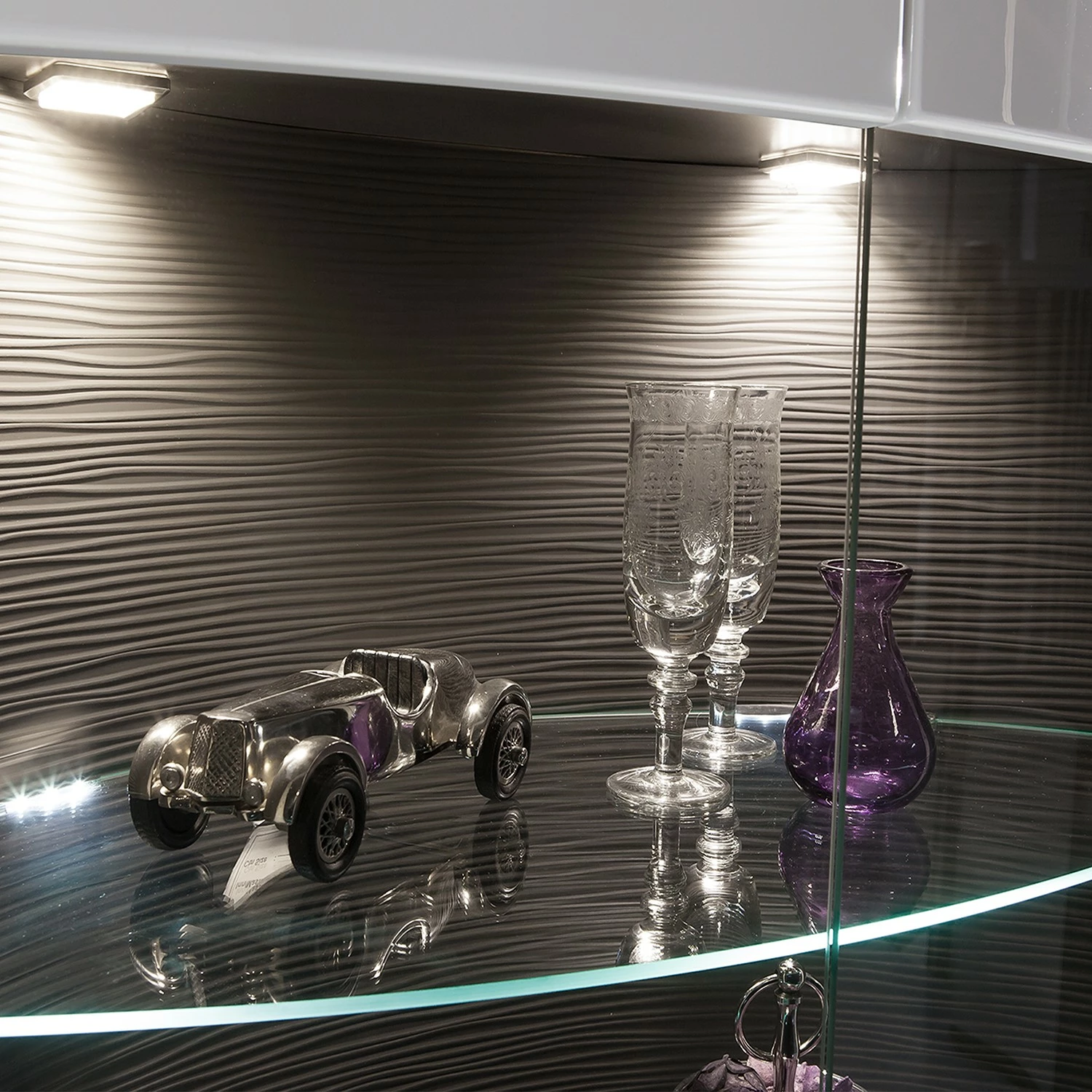 Loftscape Wohnwand Intento I (4-teilig) - Hochglanz Weiß / Anthrazit 9 Loftscape Wohnwand Intento I (4-teilig) - Hochglanz Weiß / Anthrazit – Bild 9