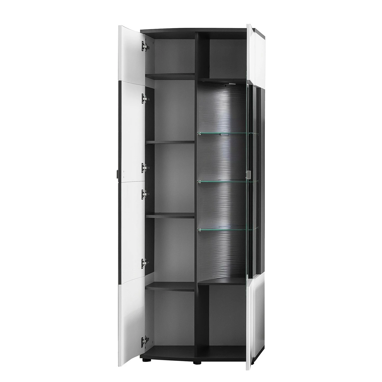 Loftscape Wohnwand Intento I (4-teilig) - Hochglanz Weiß / Anthrazit 16 Loftscape Wohnwand Intento I (4-teilig) - Hochglanz Weiß / Anthrazit – Bild 16