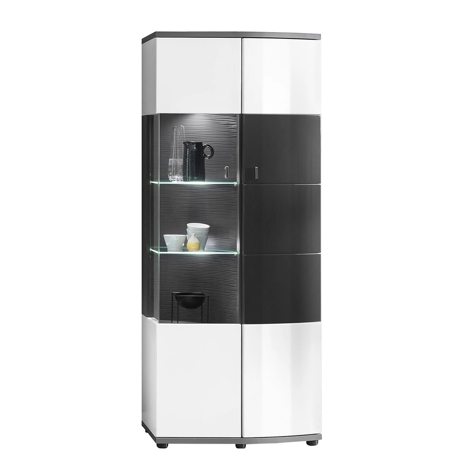 Loftscape Wohnwand Intento I (4-teilig) - Hochglanz Weiß / Anthrazit 17 Loftscape Wohnwand Intento I (4-teilig) - Hochglanz Weiß / Anthrazit – Bild 17