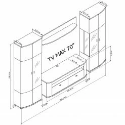 Loftscape Wohnwand Intento I (4-teilig) - Hochglanz Weiß / Anthrazit 41 Loftscape Wohnwand Intento I (4-teilig) - Hochglanz Weiß / Anthrazit -WOHNZIMMERMÖBEL Verkäufe 1000288189 210827 12095800090 SKETCH DETAILS P000000001000288189 sketch