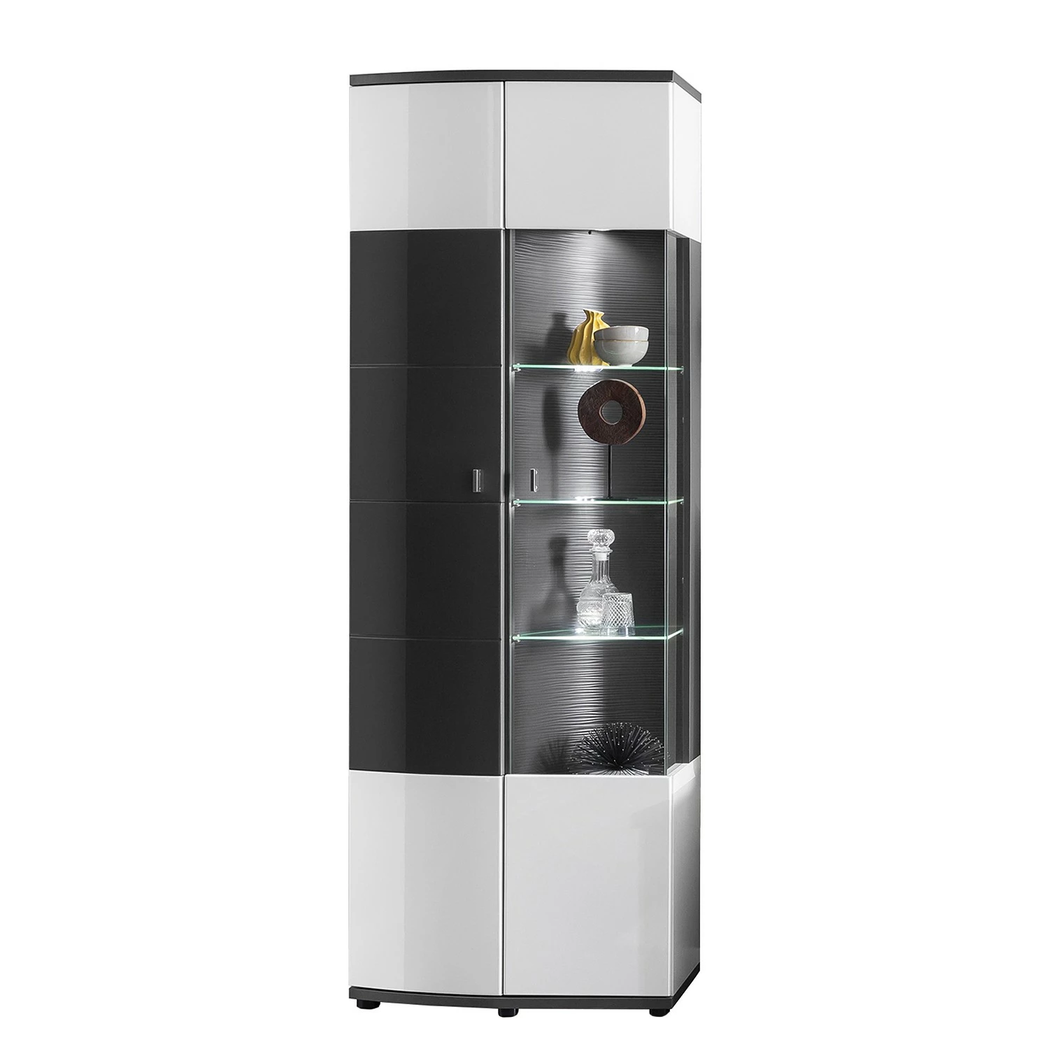 Loftscape Wohnwand Intento II (4-teilig) - Hochglanz Weiß / Anthrazit 14 Loftscape Wohnwand Intento II (4-teilig) - Hochglanz Weiß / Anthrazit – Bild 14