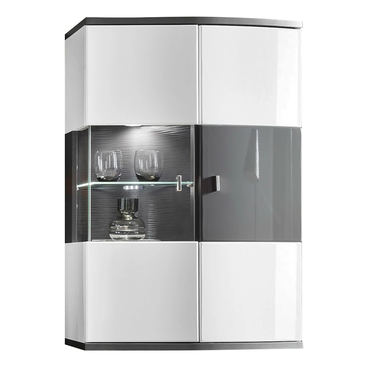 Loftscape Wohnwand Intento II (4-teilig) - Hochglanz Weiß / Anthrazit 16 Loftscape Wohnwand Intento II (4-teilig) - Hochglanz Weiß / Anthrazit – Bild 16