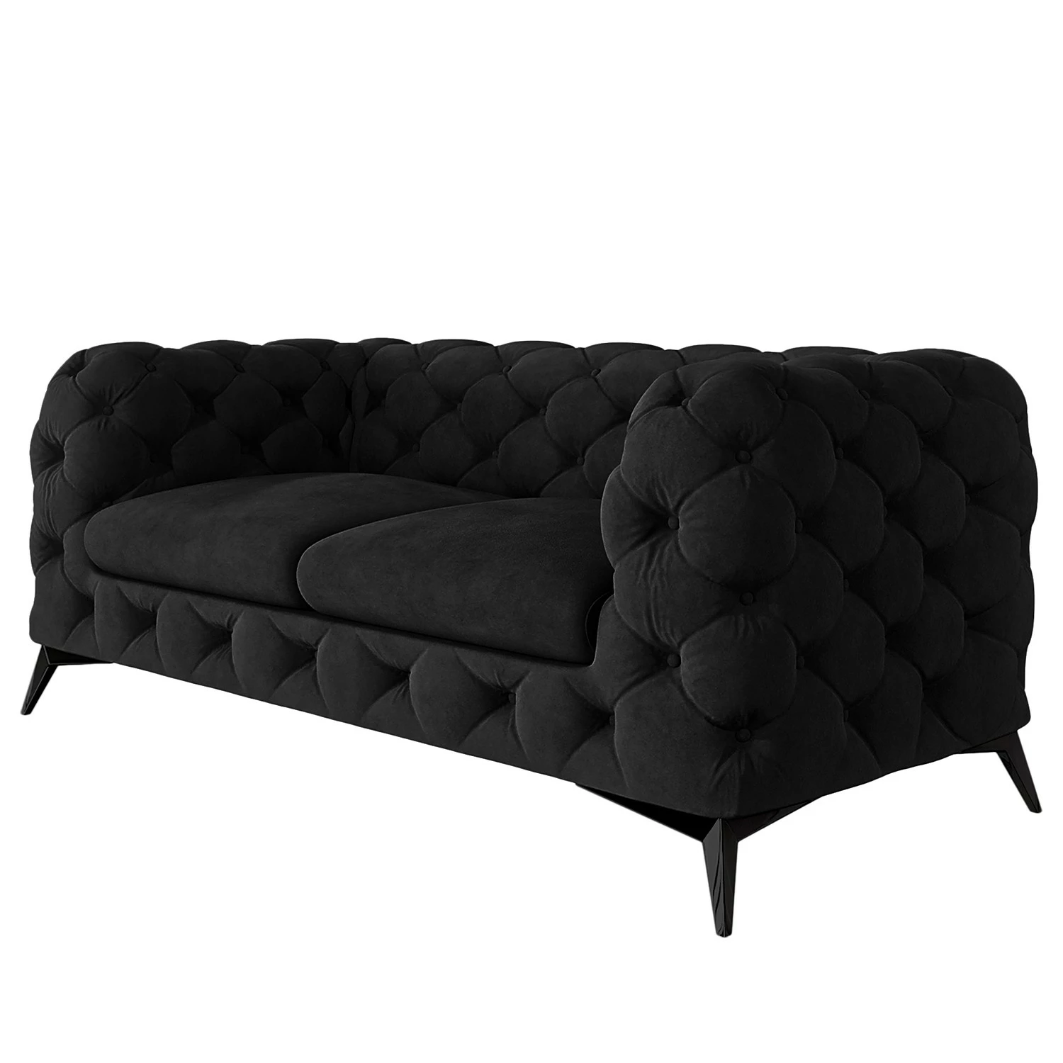 Jack & Alice Sofa Laviva I (2-Sitzer) - Samt Ravi: Schwarz 1 Jack & Alice Sofa Laviva I (2-Sitzer) - Samt Ravi: Schwarz