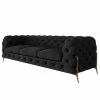 Jack & Alice Sofa Laviva II (3-Sitzer) - Samt Ravi: Schwarz