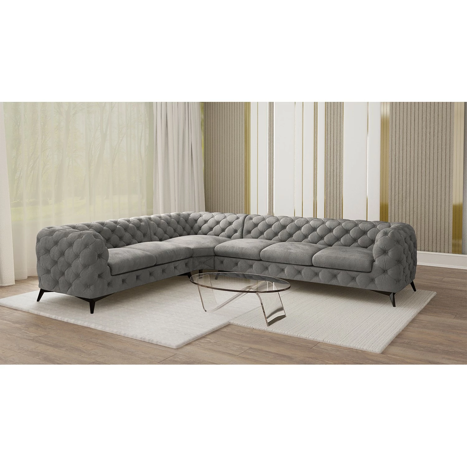 Ecksofa Laviva VI - Samt Ravi: Taupe - 323 x 262 cm 2 Ecksofa Laviva VI - Samt Ravi: Taupe - 323 x 262 cm – Bild 2
