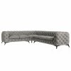 Ecksofa Laviva VI - Samt Ravi: Taupe - 323 x 262 cm