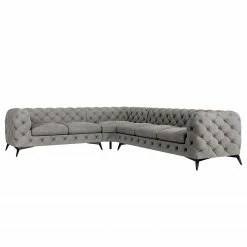 Ecksofa Laviva VI - Samt Ravi: Taupe - 323 x 262 cm