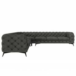 Jack & Alice Ecksofa Laviva III - Samt Ravi: Anthrazit - 323 x 323 cm -WOHNZIMMERMÖBEL Verkäufe 1000288898 210928 11394200042 DETAILS P000000001000288898