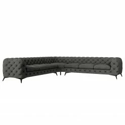 Jack & Alice Ecksofa Laviva III - Samt Ravi: Anthrazit - 323 x 323 cm