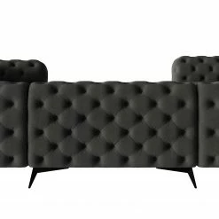 Jack & Alice Wohnlandschaft Laviva I - Samt Ravi: Anthrazit - Ausrichtung rechts -WOHNZIMMERMÖBEL Verkäufe 1000288941 220325 100 DETAILS P000000001000288941