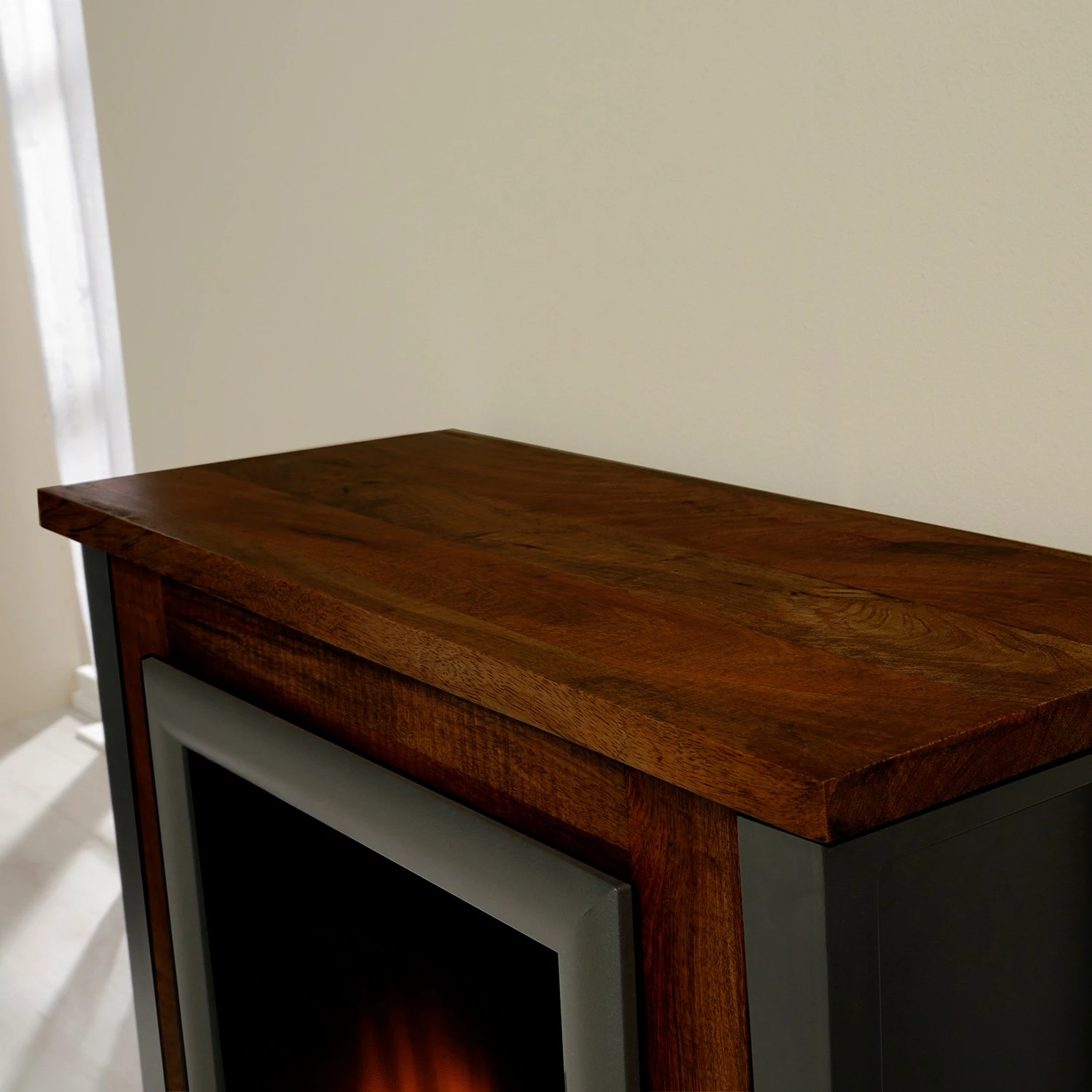 Red Living Elektrokamin Kalkutta - Mango massiv / Metall - Dunkelbraun 13 Red Living Elektrokamin Kalkutta - Mango massiv / Metall - Dunkelbraun – Bild 13