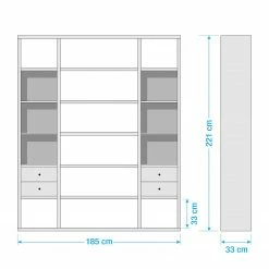 Fredriks Aktenregal-Kombination Emporio VI - Hochglanz Weiß -WOHNZIMMERMÖBEL Verkäufe 1000289373 211012 154209000547 SKETCH DETAILS P000000001000289373 sketch