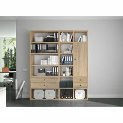 Fredriks Aktenregal-Kombination Emporio VII - Eiche Sonoma Dekor -WOHNZIMMERMÖBEL Verkäufe 1000289387 210914 13473700139 MOOD DETAILS P000000001000289387 mood