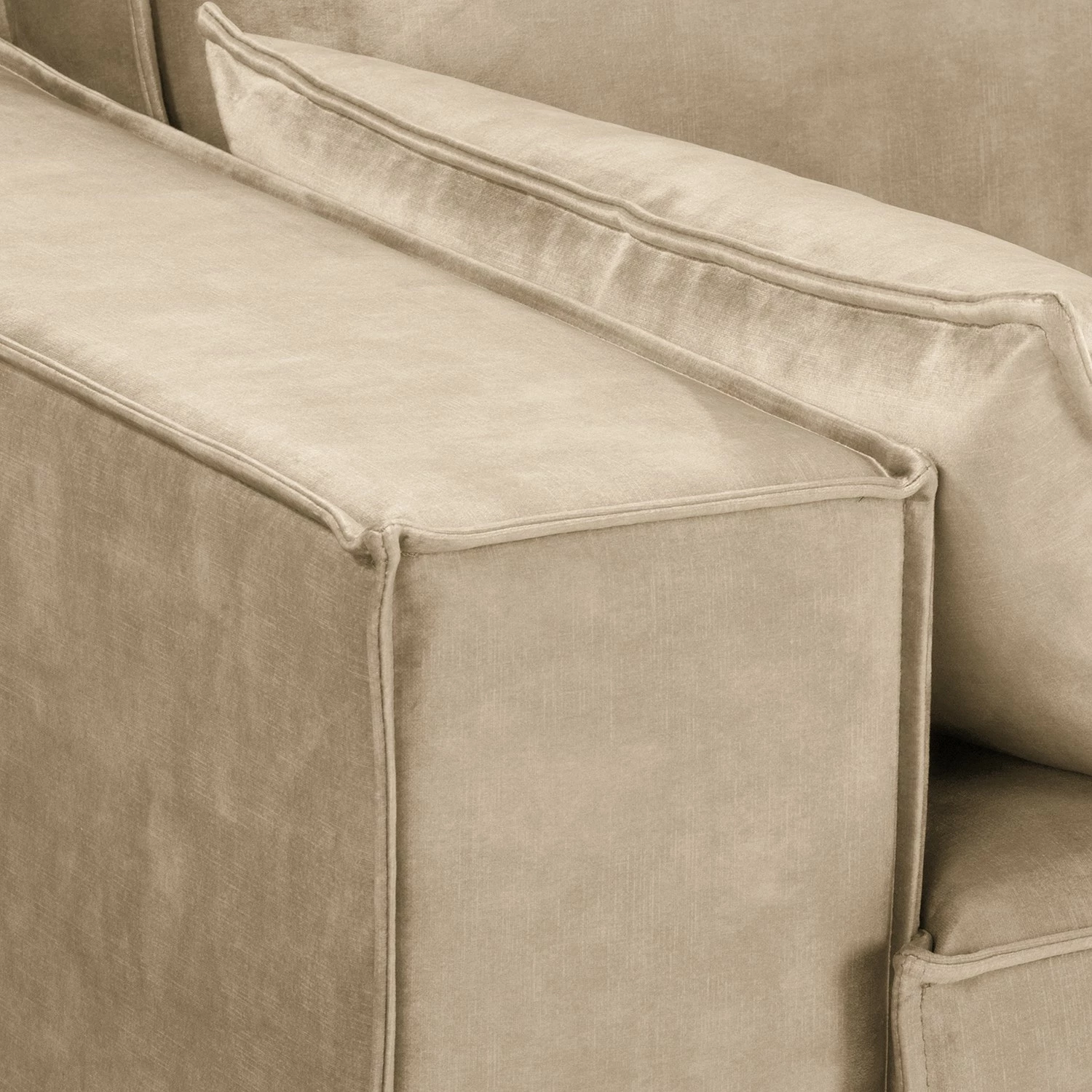Fredriks Ecksofa Jurga - Samt Tomi: Creme - Longchair davorstehend rechts 8 Fredriks Ecksofa Jurga - Samt Tomi: Creme - Longchair davorstehend rechts – Bild 8