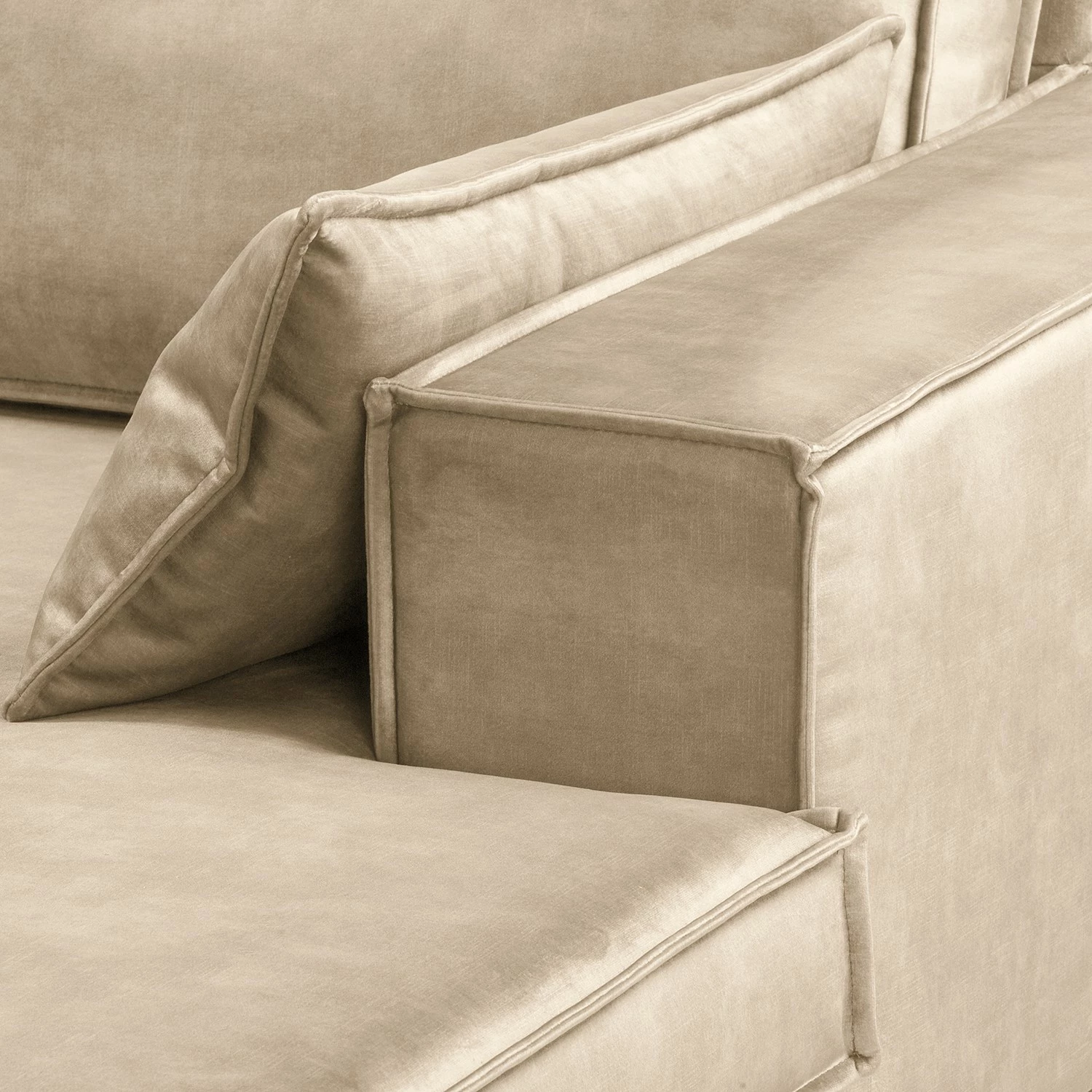 Fredriks Ecksofa Jurga - Samt Tomi: Creme - Longchair davorstehend rechts 9 Fredriks Ecksofa Jurga - Samt Tomi: Creme - Longchair davorstehend rechts – Bild 9