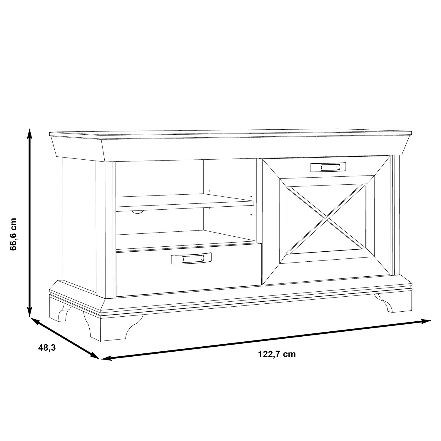 Ridgevalley TV-Lowboard Kimbark I - Pinie Weiß Dekor 6 Ridgevalley TV-Lowboard Kimbark I - Pinie Weiß Dekor – Bild 6