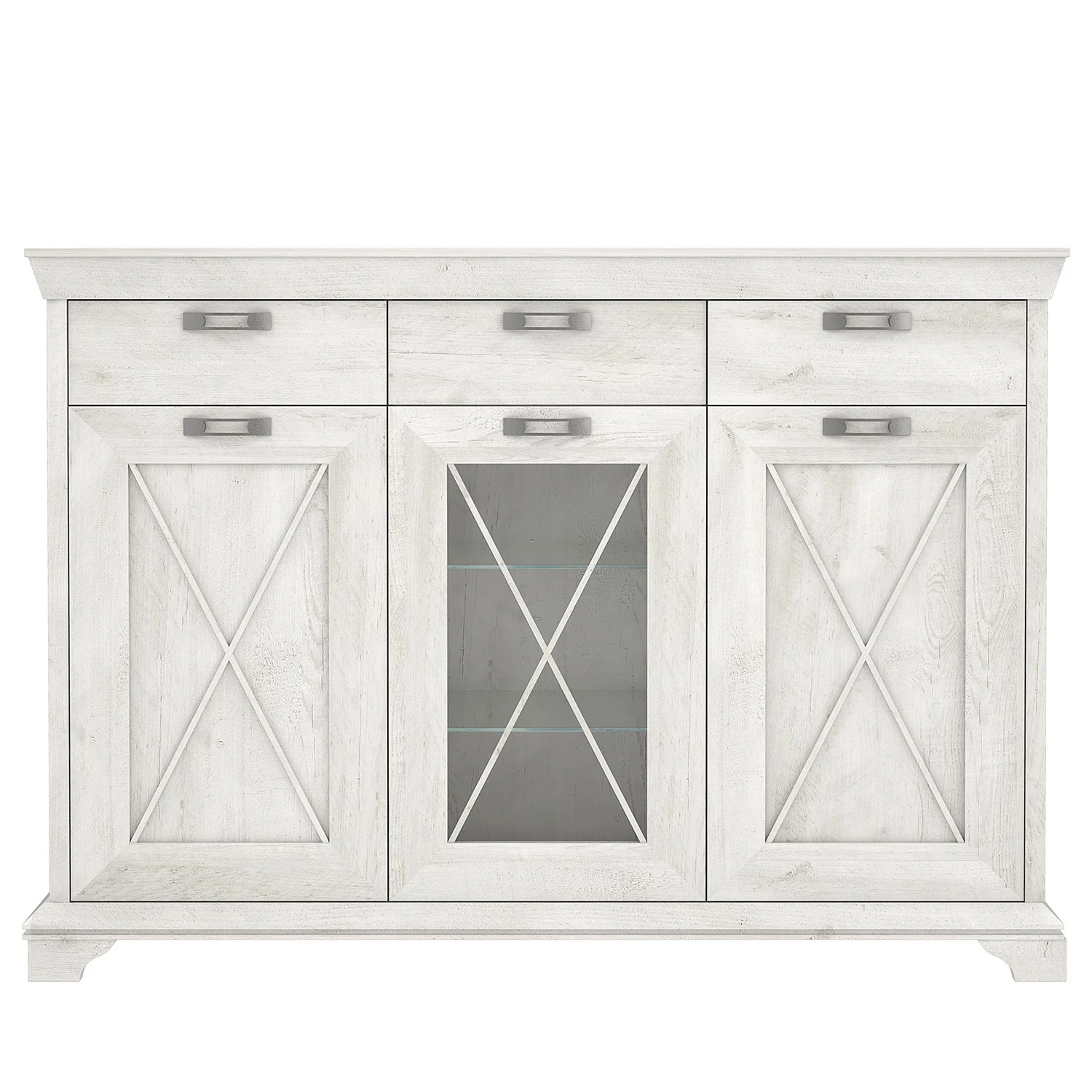 Ridgevalley Highboard Kimbark - Pinie Weiß Dekor 3 Ridgevalley Highboard Kimbark - Pinie Weiß Dekor – Bild 3