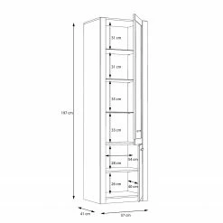 Loftscape Standvitrine Truth - Eiche Sonoma Dekor 22 Loftscape Standvitrine Truth - Eiche Sonoma Dekor -WOHNZIMMERMÖBEL Verkäufe 1000295087 211125 144855000562 SKETCH DETAILS P000000001000295087 sketch