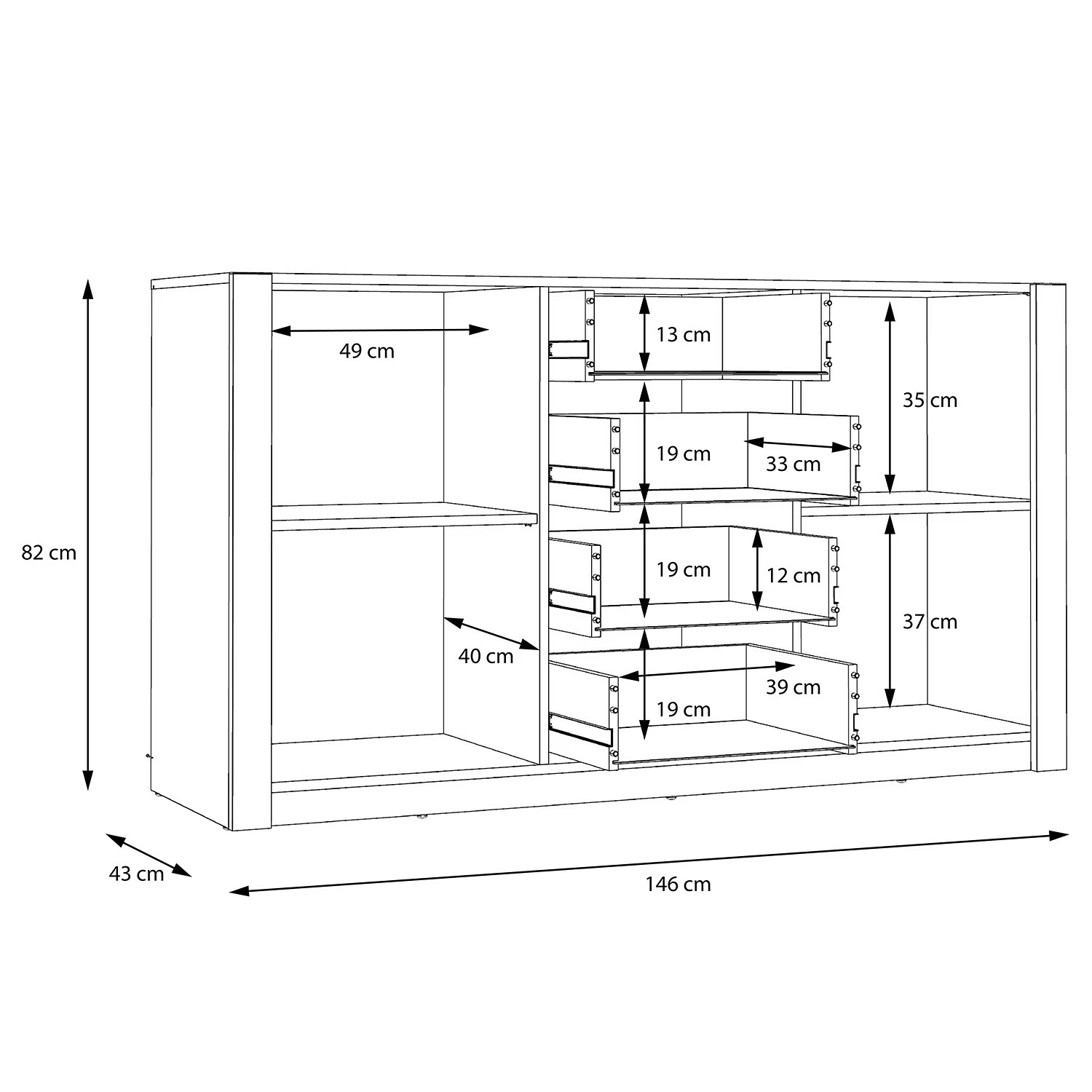 Loftscape Sideboard Truth - Eiche Sonoma Dekor 9 Loftscape Sideboard Truth - Eiche Sonoma Dekor – Bild 9