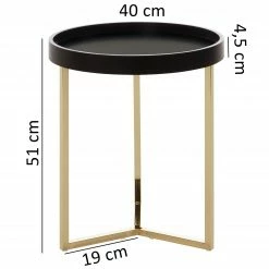 Red Living Beistelltisch Emmerson - Tulpenbaum massiv / Metall - Schwarz / Gold -WOHNZIMMERMÖBEL Verkäufe 1000296368 210929 06333000602 SKETCH DETAILS P000000001000296368 sketch