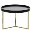 Red Living Couchtisch Emmerson - Tulpenbaum massiv / Metall - Schwarz / Gold