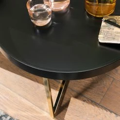 Red Living Couchtisch Emmerson - Tulpenbaum massiv / Metall - Schwarz / Gold -WOHNZIMMERMÖBEL Verkäufe 1000296369 210929 06333000137 DETAILS P000000001000296369