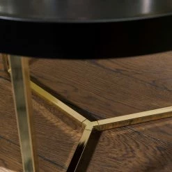 Red Living Couchtisch Emmerson - Tulpenbaum massiv / Metall - Schwarz / Gold -WOHNZIMMERMÖBEL Verkäufe 1000296369 210929 06333000148 DETAILS P000000001000296369