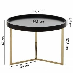 Red Living Couchtisch Emmerson - Tulpenbaum massiv / Metall - Schwarz / Gold -WOHNZIMMERMÖBEL Verkäufe 1000296369 210929 06333000609 SKETCH DETAILS P000000001000296369 sketch