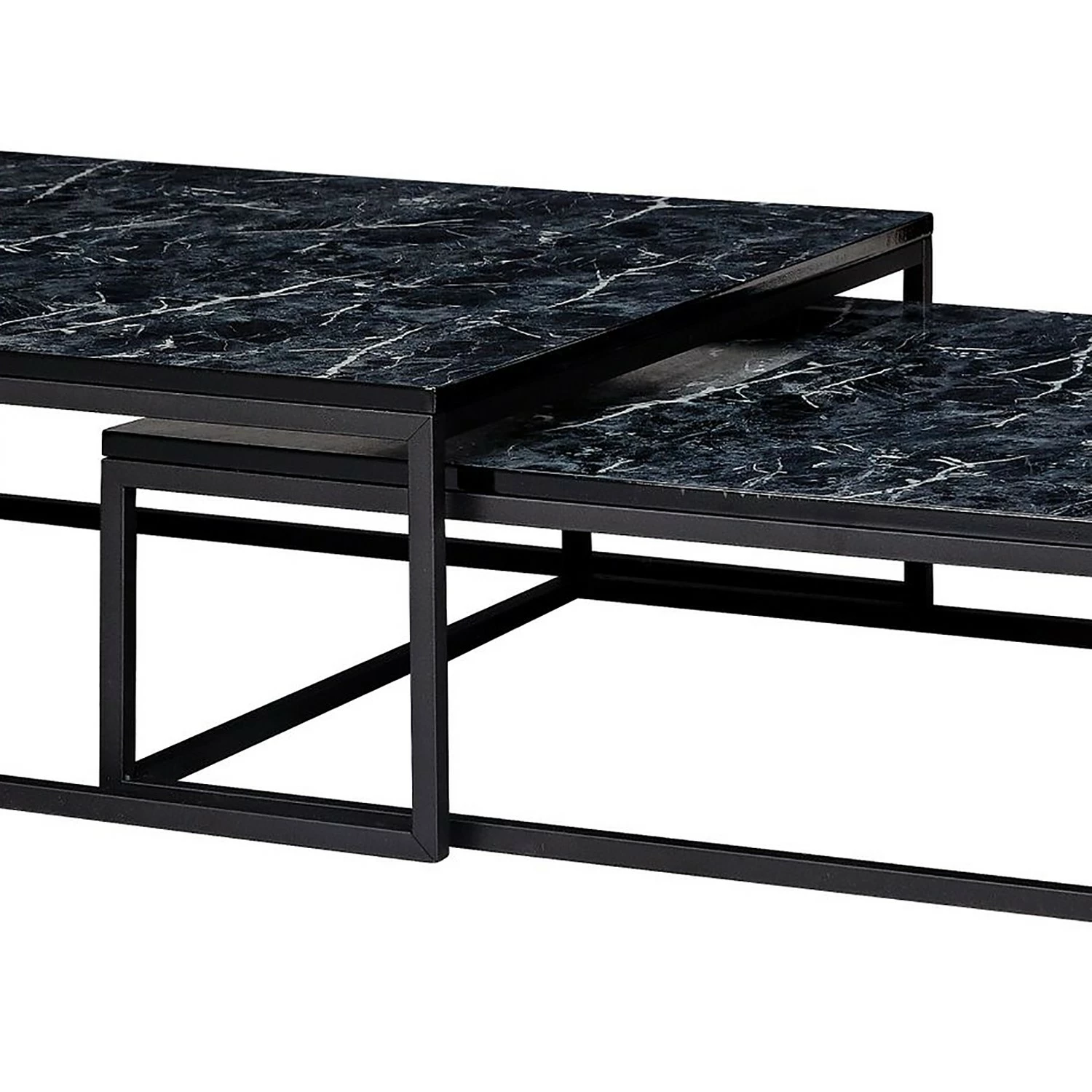 Red Living Couchtisch Copperton I (2er-Set) - Marmor Schwarz Dekor / Schwarz 6 Red Living Couchtisch Copperton I (2er-Set) - Marmor Schwarz Dekor / Schwarz – Bild 6