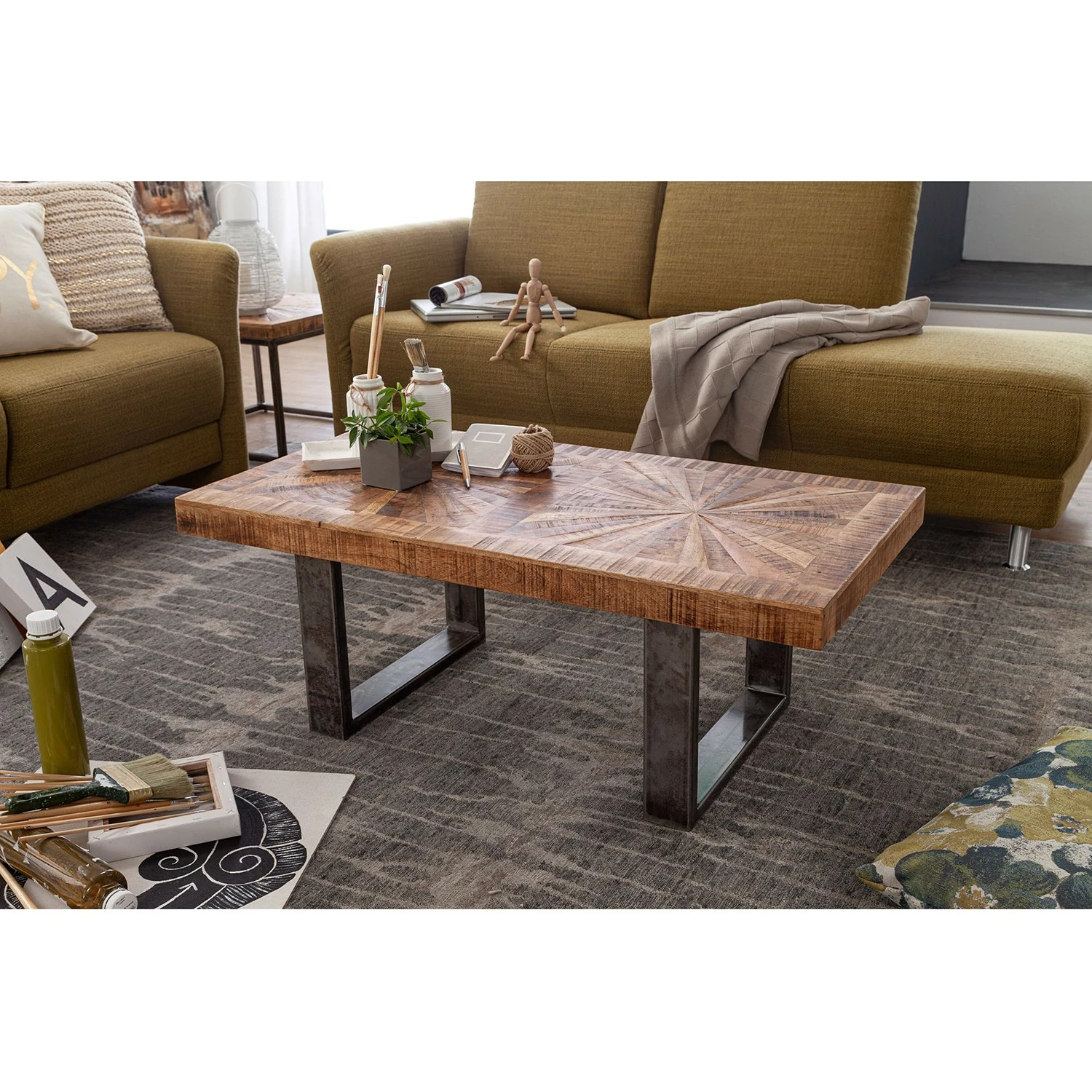 Red Living Couchtisch Ovada - Mango massiv / Metall - Mango / Schwarz 3 Red Living Couchtisch Ovada - Mango massiv / Metall - Mango / Schwarz – Bild 3