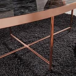 Red Living Couchtisch Lacaune - Glas / Metall - Marmor Schwarz Dekor -WOHNZIMMERMÖBEL Verkäufe 1000296388 210929 06333100253 DETAILS P000000001000296388