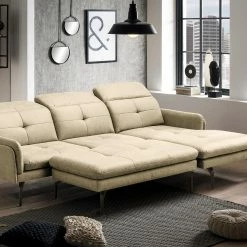 Loftscape Polsterhocker Bosley - Antiklederlook - Microfaser Priya: Hellgrau -WOHNZIMMERMÖBEL Verkäufe 1000296646 211018 10231400069 MOOD DETAILS P000000001000296646 mood