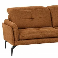Loftscape Ecksofa Bosley - Antiklederlook - Microfaser Priya: Cognac - Longchair davorstehend rechts - Mit Hocker -WOHNZIMMERMÖBEL Verkäufe 1000296745 211018 10240000902 DETAILS P000000001000296745