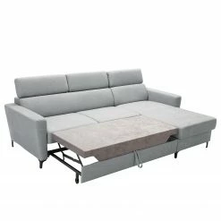 Fredriks Ecksofa Landaff I - Webstoff Sioma: Hellgrau - Longchair davorstehend rechts - Mit Schlaffunktion - Ohne Hocker -WOHNZIMMERMÖBEL Verkäufe 1000296839 211018 10244801710 DETAILS P000000001000296839