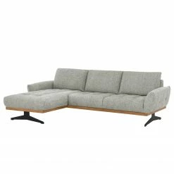 Red Living Ecksofa Duston - Webstoff Tose: Platin - Longchair davorstehend links - Ohne Kopfstütze