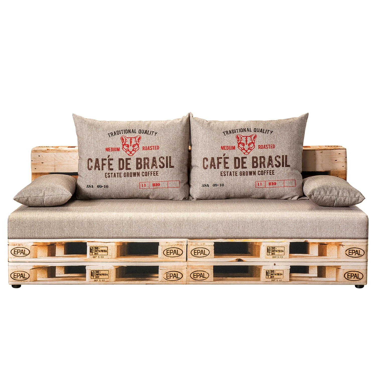 Mooved Schlafsofa Gabun - Flachgewebe - Braun / Beige - Keine Unterfederung 1 Mooved Schlafsofa Gabun - Flachgewebe - Braun / Beige - Keine Unterfederung