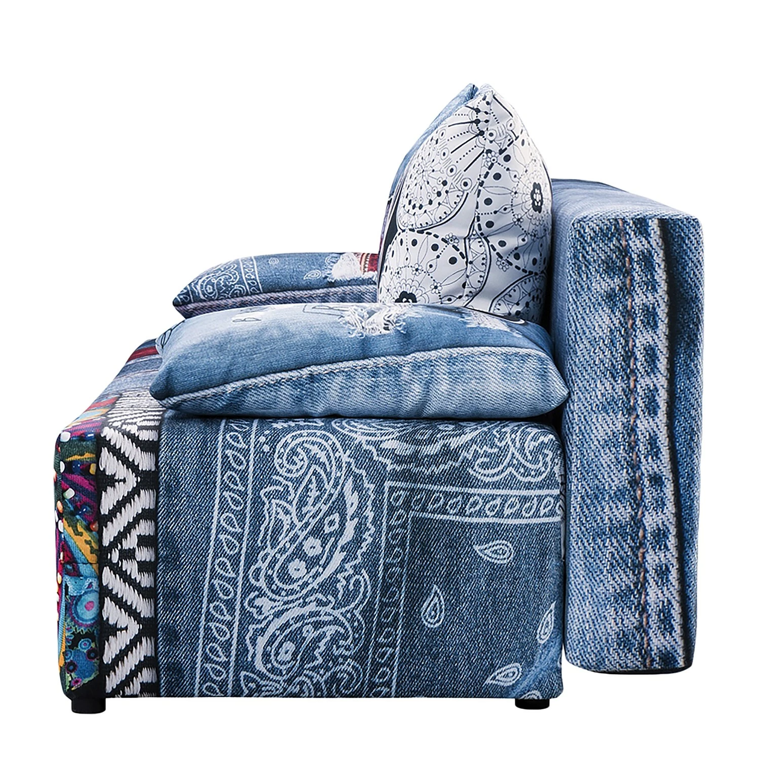 Mooved Schlafsofa Gabun - Flachgewebe - Blau / Rot - Wellenunterfederung 5 Mooved Schlafsofa Gabun - Flachgewebe - Blau / Rot - Wellenunterfederung – Bild 5