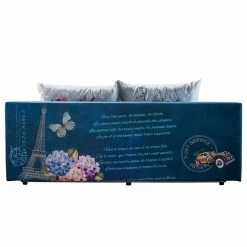 Mooved Schlafsofa Gabun - Flachgewebe - Blau / Weiß - Keine Unterfederung -WOHNZIMMERMÖBEL Verkäufe 1000296953 211018 10253002467 DETAILS P000000001000296953