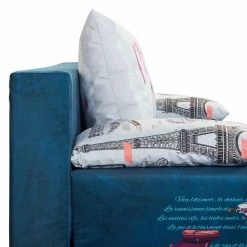 Mooved Schlafsofa Gabun - Flachgewebe - Blau / Weiß - Keine Unterfederung -WOHNZIMMERMÖBEL Verkäufe 1000296953 211018 10253002511 DETAILS P000000001000296953