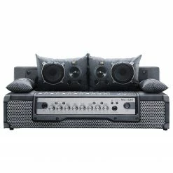 Mooved Schlafsofa Gabun - Flachgewebe - Blau / Silber - Wellenunterfederung -WOHNZIMMERMÖBEL Verkäufe 1000296971 211018 10254002610 DETAILS P000000001000296971