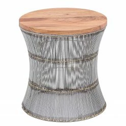 Loftscape Beistelltisch Bejaia - Mango massiv / Metall - Mango / Grau