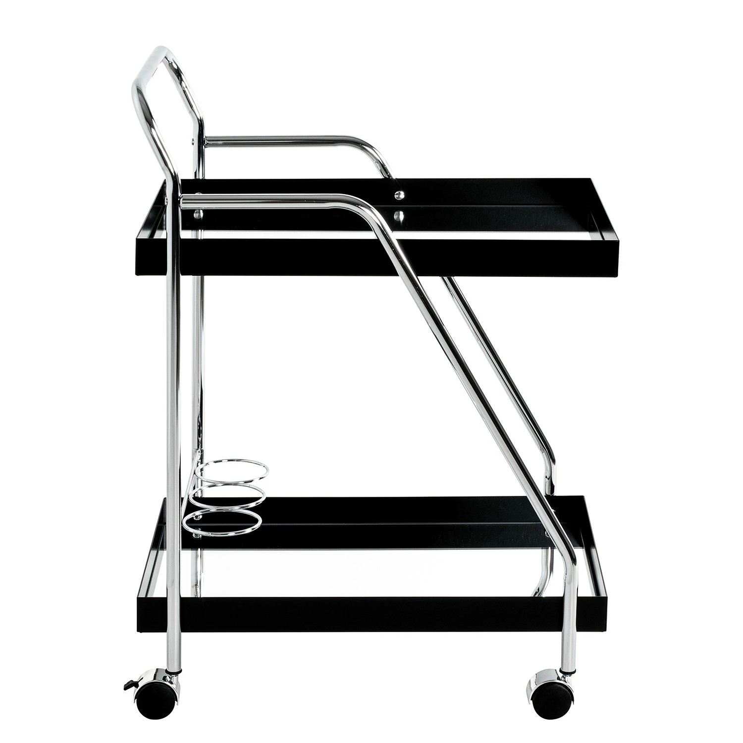 Loftscape Servierwagen Altamura - Glas / Metall - Schwarz / Chrom 2 Loftscape Servierwagen Altamura - Glas / Metall - Schwarz / Chrom – Bild 2